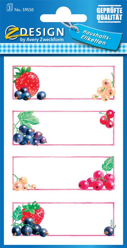Haushaltsetiketten Beeren